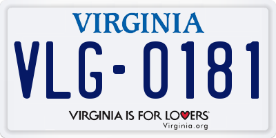 VA license plate VLG0181