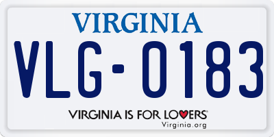 VA license plate VLG0183