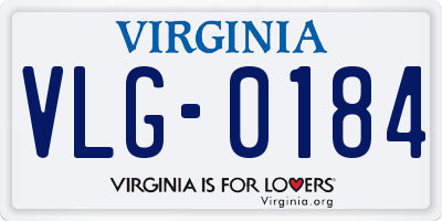VA license plate VLG0184