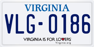 VA license plate VLG0186