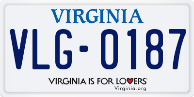 VA license plate VLG0187