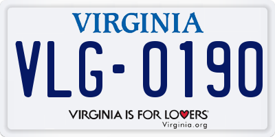 VA license plate VLG0190