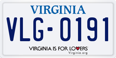 VA license plate VLG0191