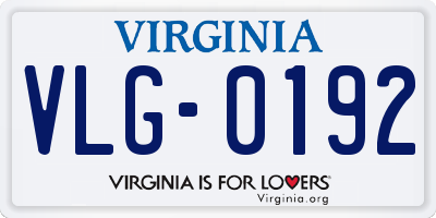 VA license plate VLG0192
