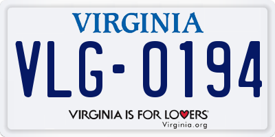 VA license plate VLG0194