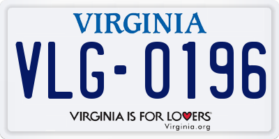 VA license plate VLG0196