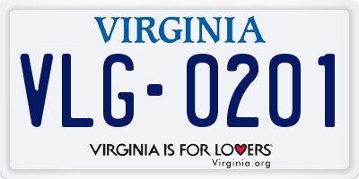 VA license plate VLG0201