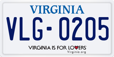 VA license plate VLG0205