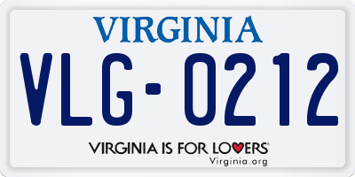 VA license plate VLG0212