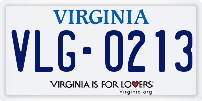 VA license plate VLG0213