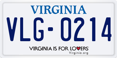 VA license plate VLG0214