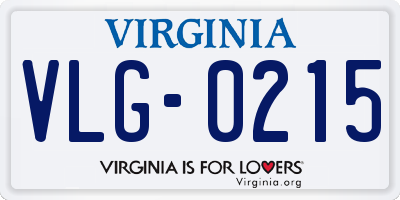 VA license plate VLG0215