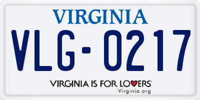 VA license plate VLG0217