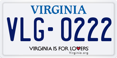VA license plate VLG0222