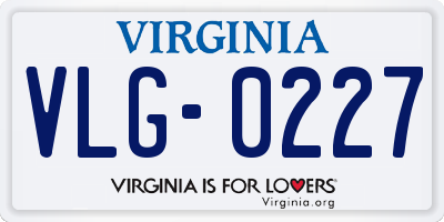 VA license plate VLG0227