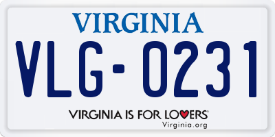 VA license plate VLG0231