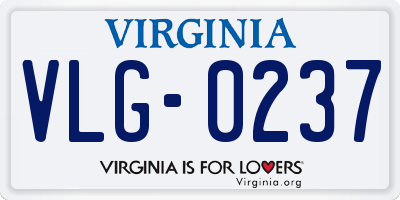 VA license plate VLG0237