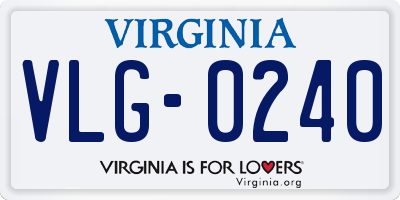 VA license plate VLG0240