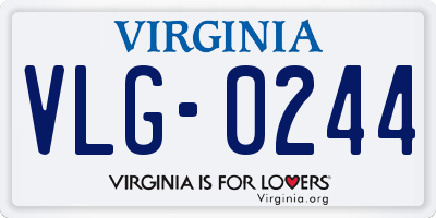 VA license plate VLG0244