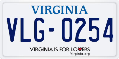 VA license plate VLG0254