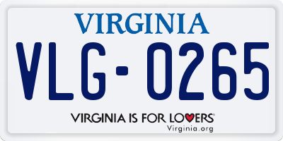 VA license plate VLG0265