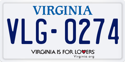 VA license plate VLG0274