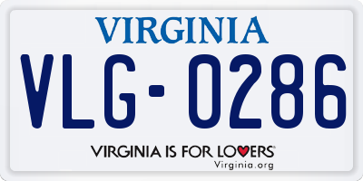 VA license plate VLG0286