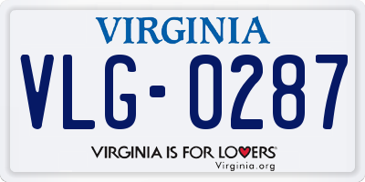 VA license plate VLG0287