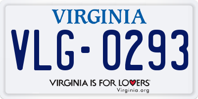 VA license plate VLG0293