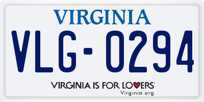 VA license plate VLG0294
