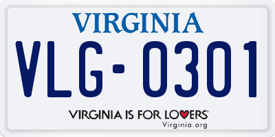 VA license plate VLG0301