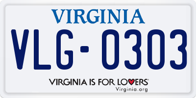 VA license plate VLG0303