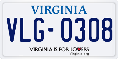VA license plate VLG0308