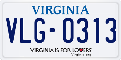 VA license plate VLG0313