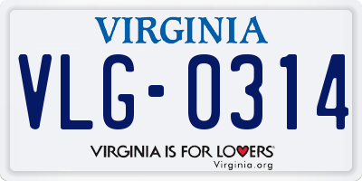 VA license plate VLG0314