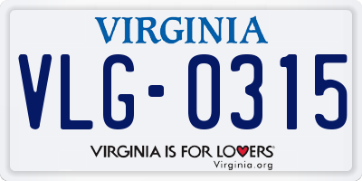 VA license plate VLG0315