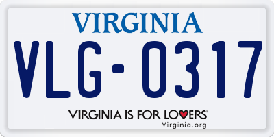 VA license plate VLG0317