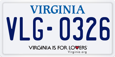 VA license plate VLG0326