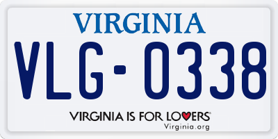 VA license plate VLG0338