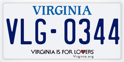 VA license plate VLG0344