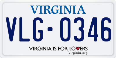 VA license plate VLG0346