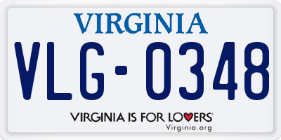 VA license plate VLG0348