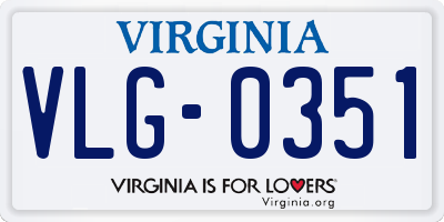 VA license plate VLG0351