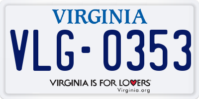 VA license plate VLG0353