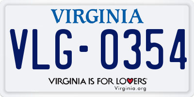 VA license plate VLG0354