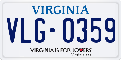 VA license plate VLG0359