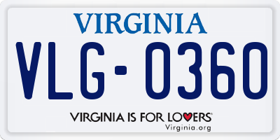 VA license plate VLG0360