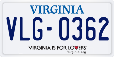 VA license plate VLG0362