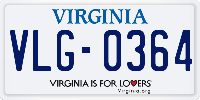 VA license plate VLG0364