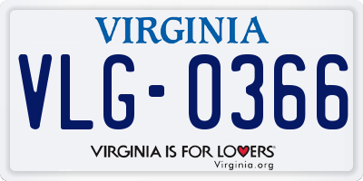 VA license plate VLG0366